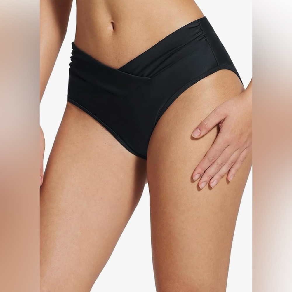 NWT BALEAF Women's Modest Bikini Bottom High Waisted Swim Bottoms Full Coverage
